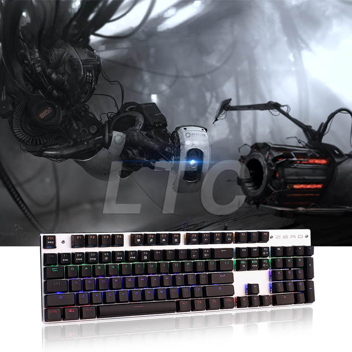 LeaningTech Mechanical Feel Gaming Keyboard with Blue Switches 6-Color Backlit 104 Keys Anti-Ghosting
