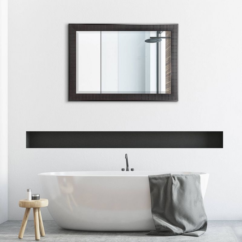 29.5" x 41.5" Rustic Frame Mirror Brown - Head West