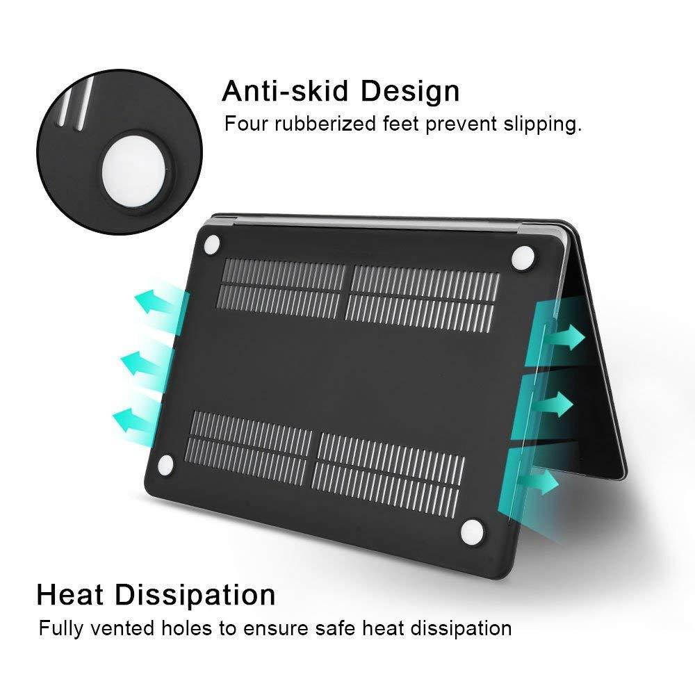 MacBook New Pro 15 Inch Case with Touch Bar 2017&2016 Release Model A1707 Rubberized Hard Shell Case Cover+Keyboard Cover for MacBook Pro 15 with Touch Bar & Touch ID, Peony Flower