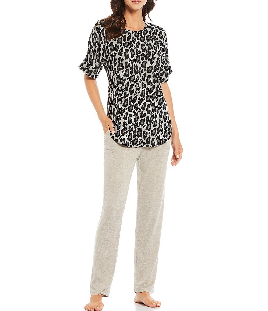 N by Natori Mirage Ombre Animal Printed Knit Lounge Top