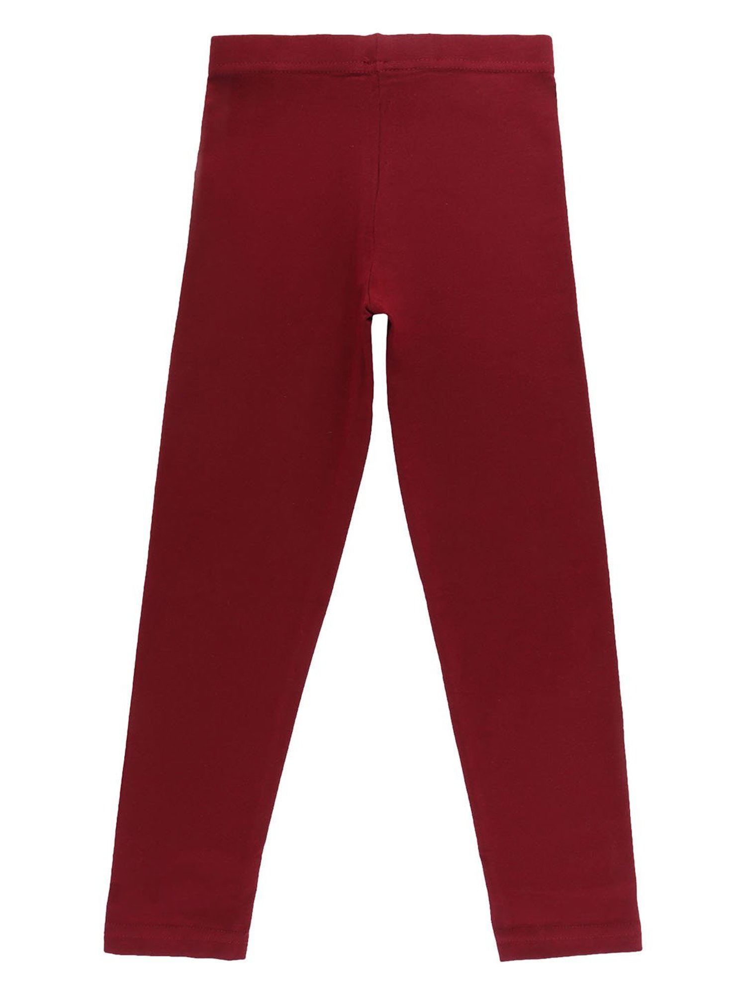 Bodycare Kids Orchid & Wine Solid Leggings (Pack Of 2)