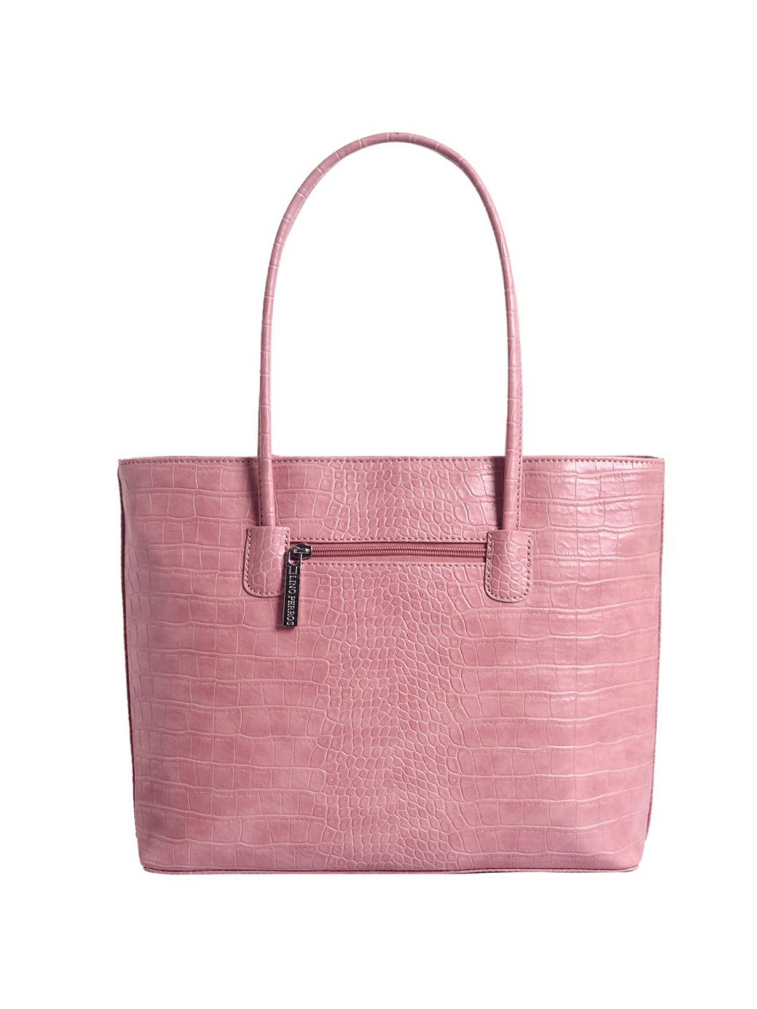 Lino Perros Peach Textured Medium Tote Handbag