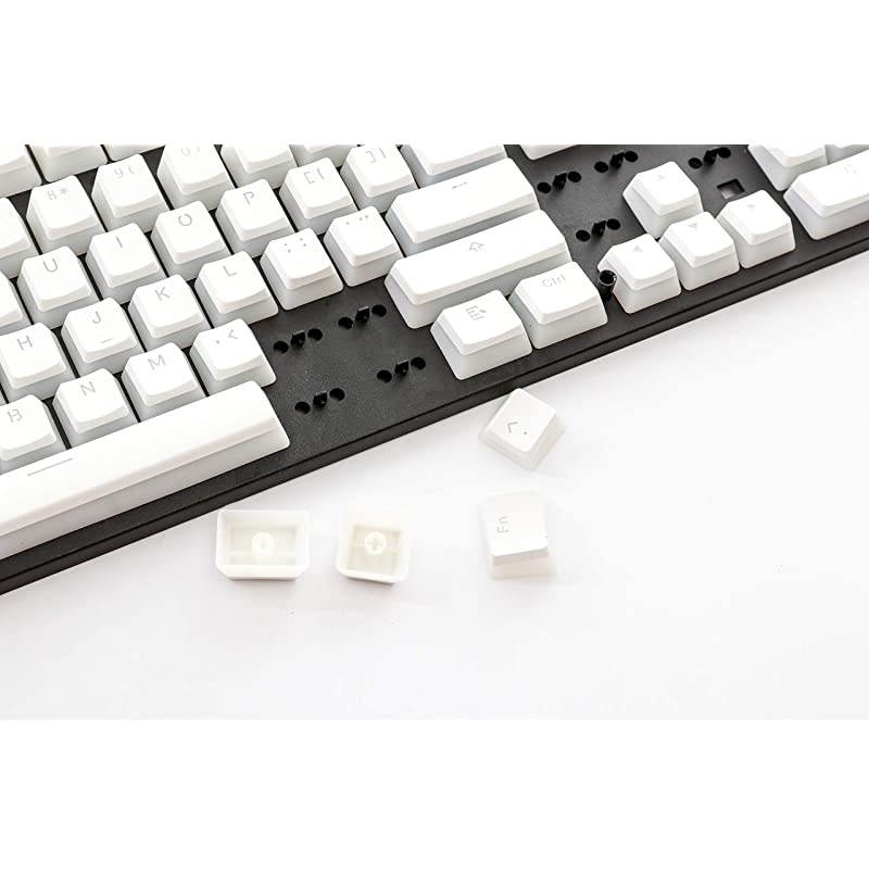 108 Double Shot PBT Pudding Keycaps Keyset for Mechanical Gaming Keyboard MX Switches (White)