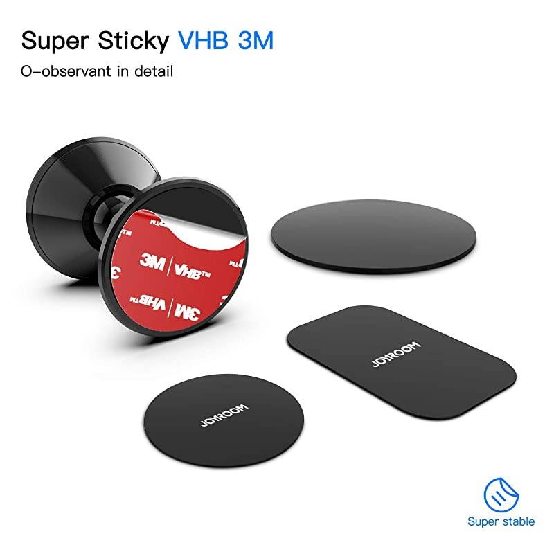 Magnetic Phone Mount for Dashboard,  [Strong Magnets6] Phone Holder for Car, 360&deg; Adjustable Black Alloy Car Mount, Magnetic Phone Holder for Car