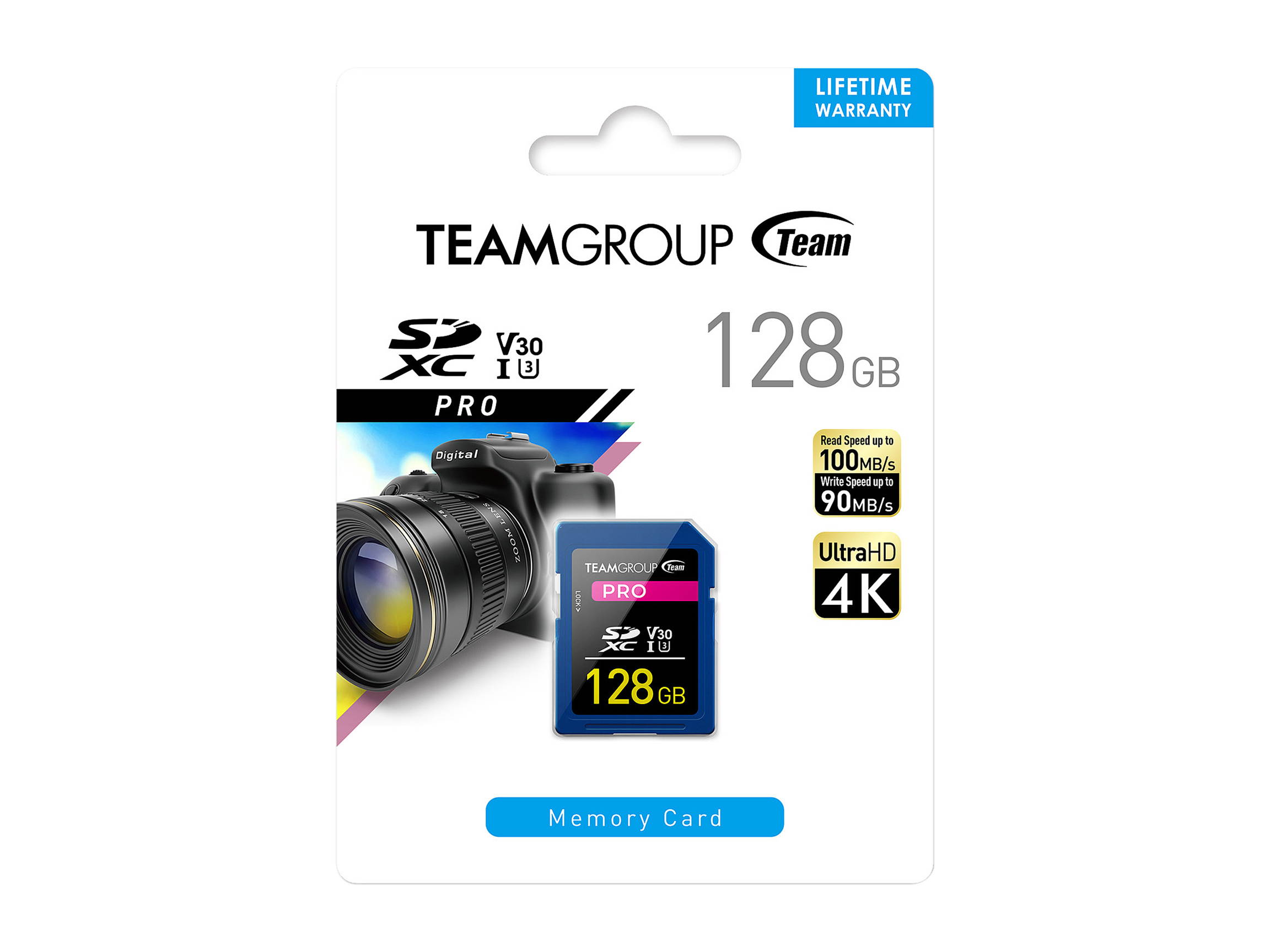 Team Group 256GB Pro SD Card UHS-I U3 V30 Read/Write Speed Up to 100/90MB/s (TPSDXC256GIV30P01)