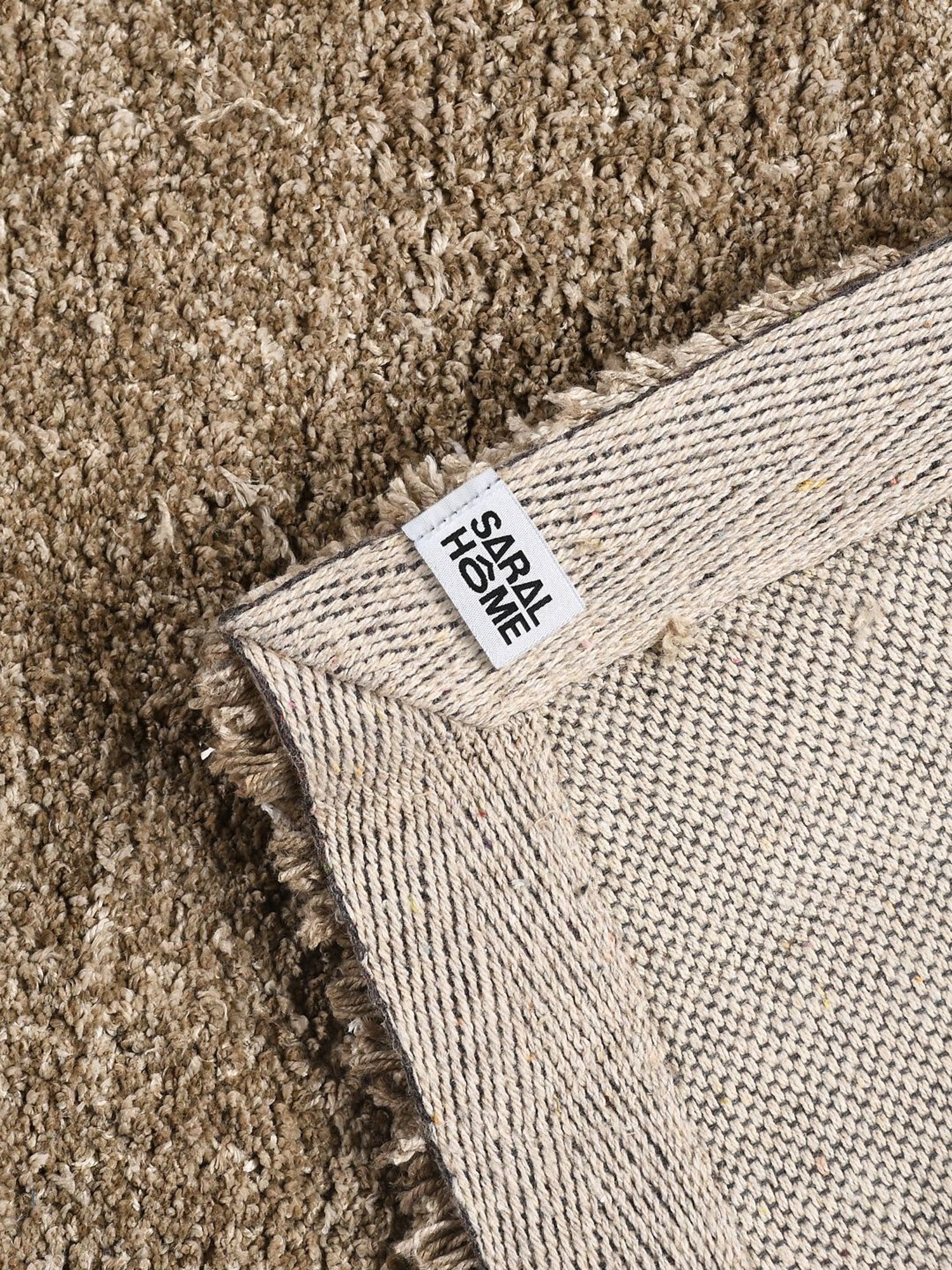 Saral Home Self Design Beige Microfibre Anti Skid Carpet