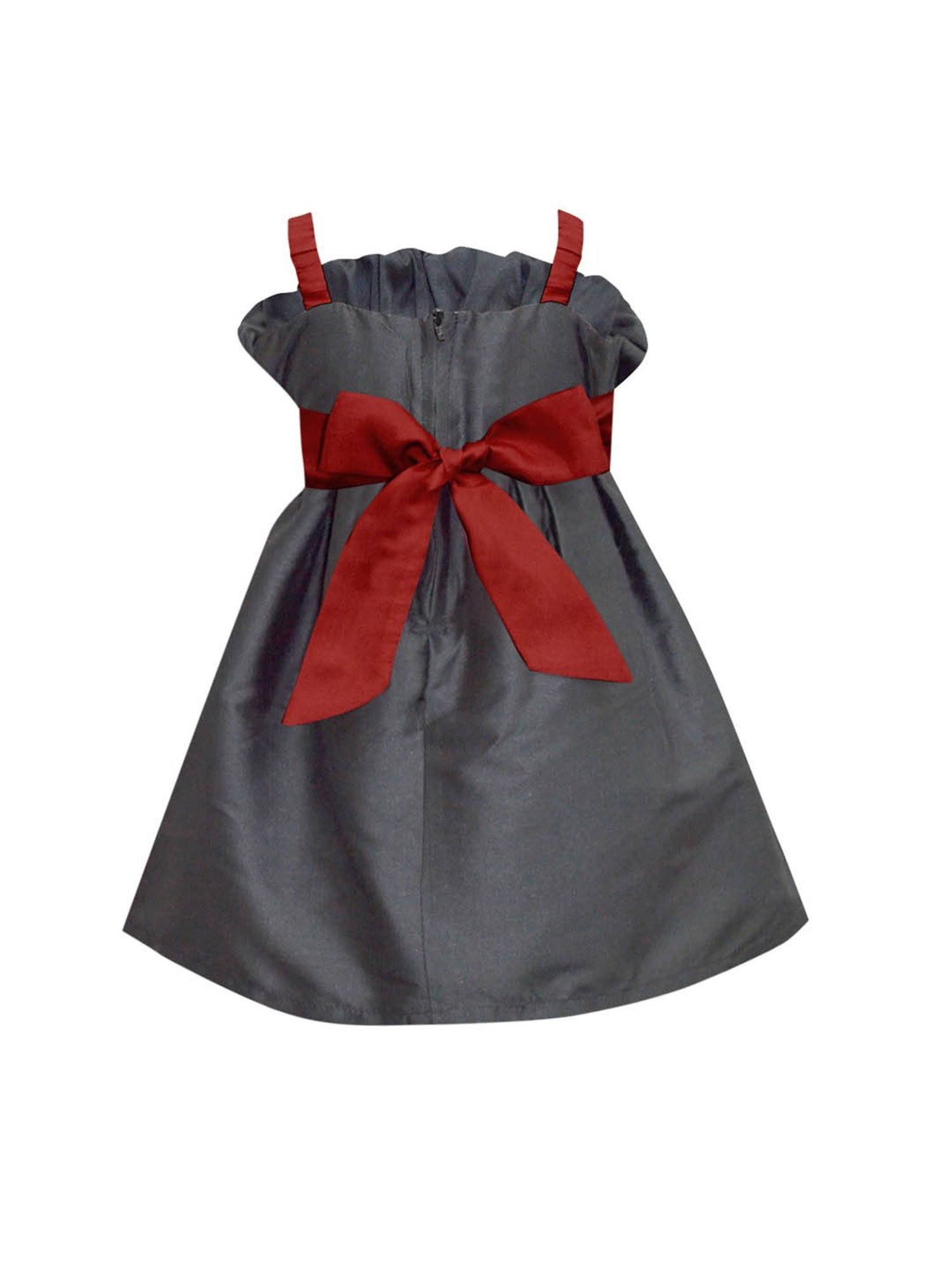 A.T.U.N. Grey & Maroon Solid Dress