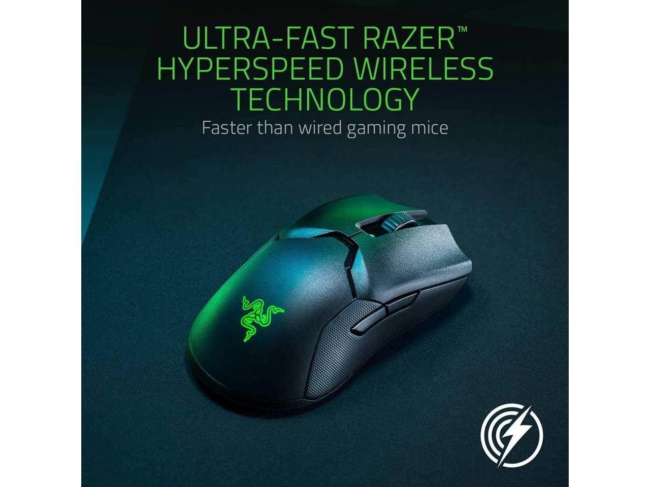 Razer Viper Ultimate Hyperspeed Lightest Wireless Gaming Mouse & RGB Charging Dock: Fastest Gaming Mouse Switch - 20K DPI Optical Sensor - Chroma Lighting - 8 Programmable Buttons - 70 Hr Battery