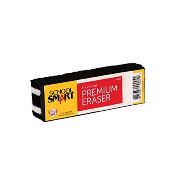 School Smart Premium Felt Chalkboard Eraser - 6 x 2 inches