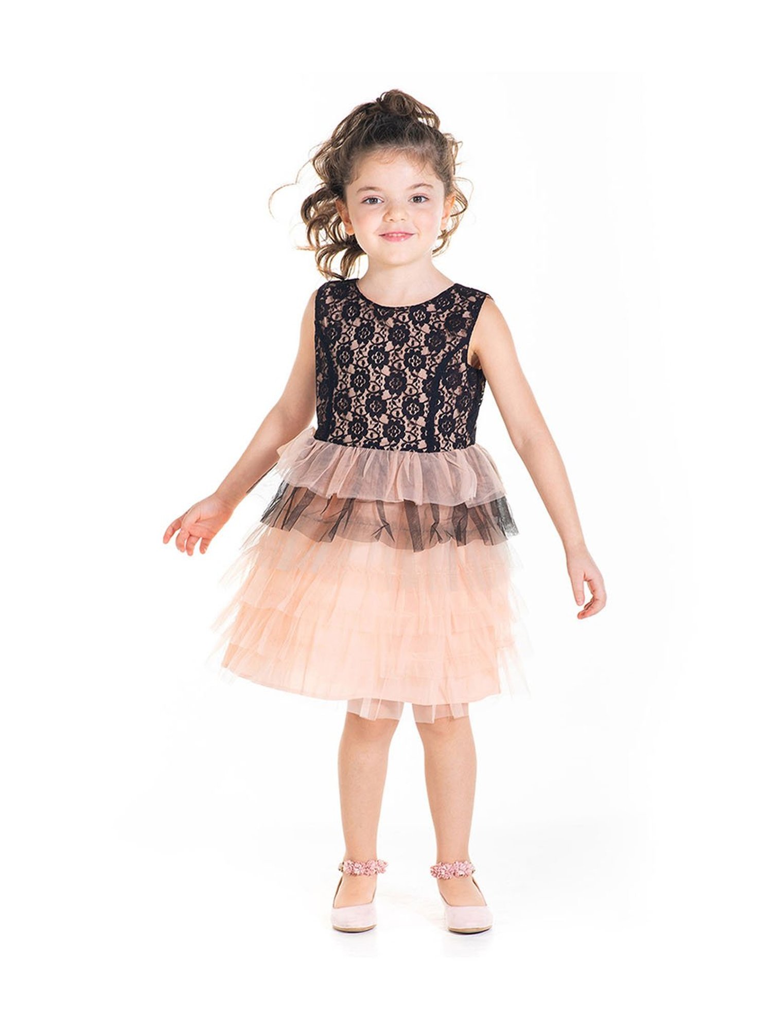 Budding Bees Kids Multicolor Floral Print Dress