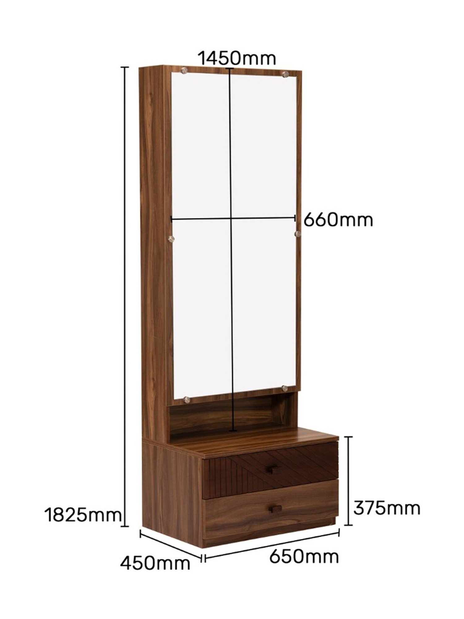 Godrej Interio Aero Valigny Oak Engineered Wood Standerd Dressing Table