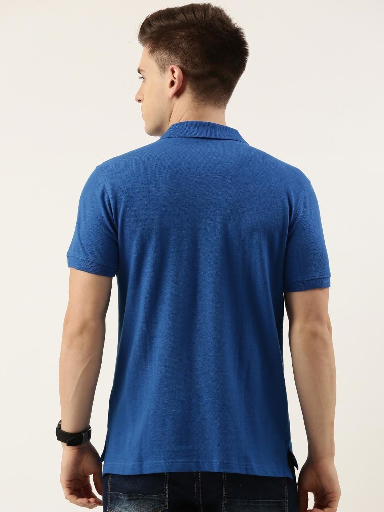 IVOC Blue Regular Fit Cotton Polo T-Shirt