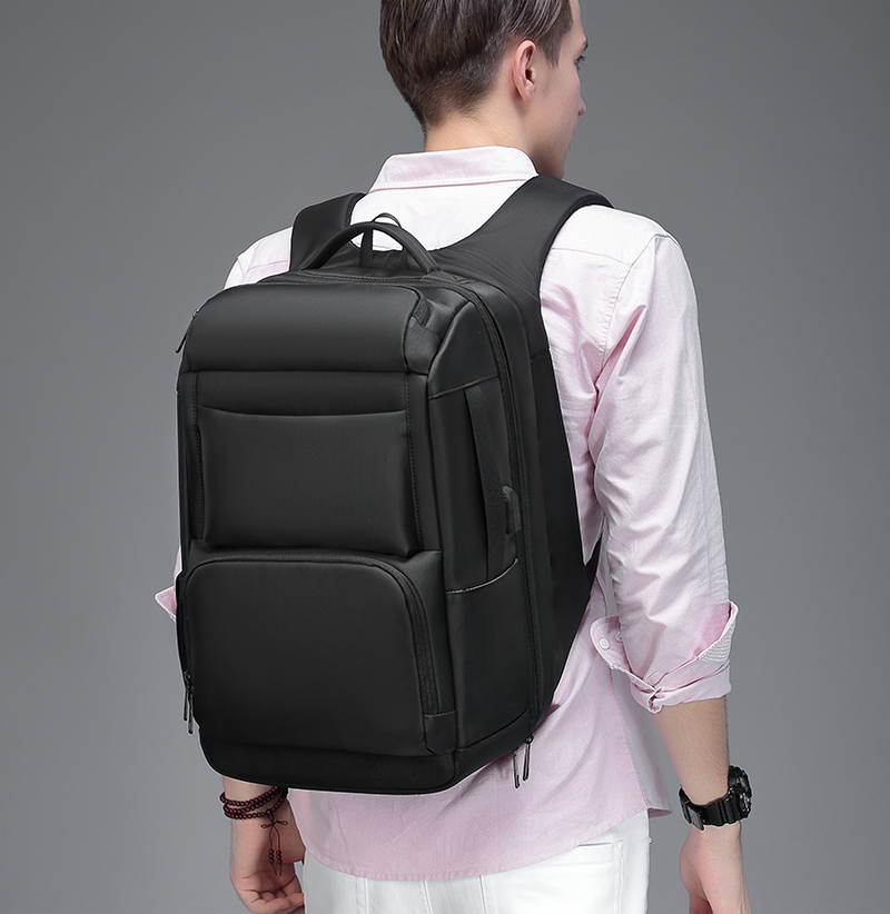 LUOM Laptop Backpack 17.3 Inch, Water Resistant Travel Backpack for Men Women Luggage Rucksack Hiking Knapsack College Shoulder Backpack Fits 17-17.3 Inch Laptop Notebook Computer, Black