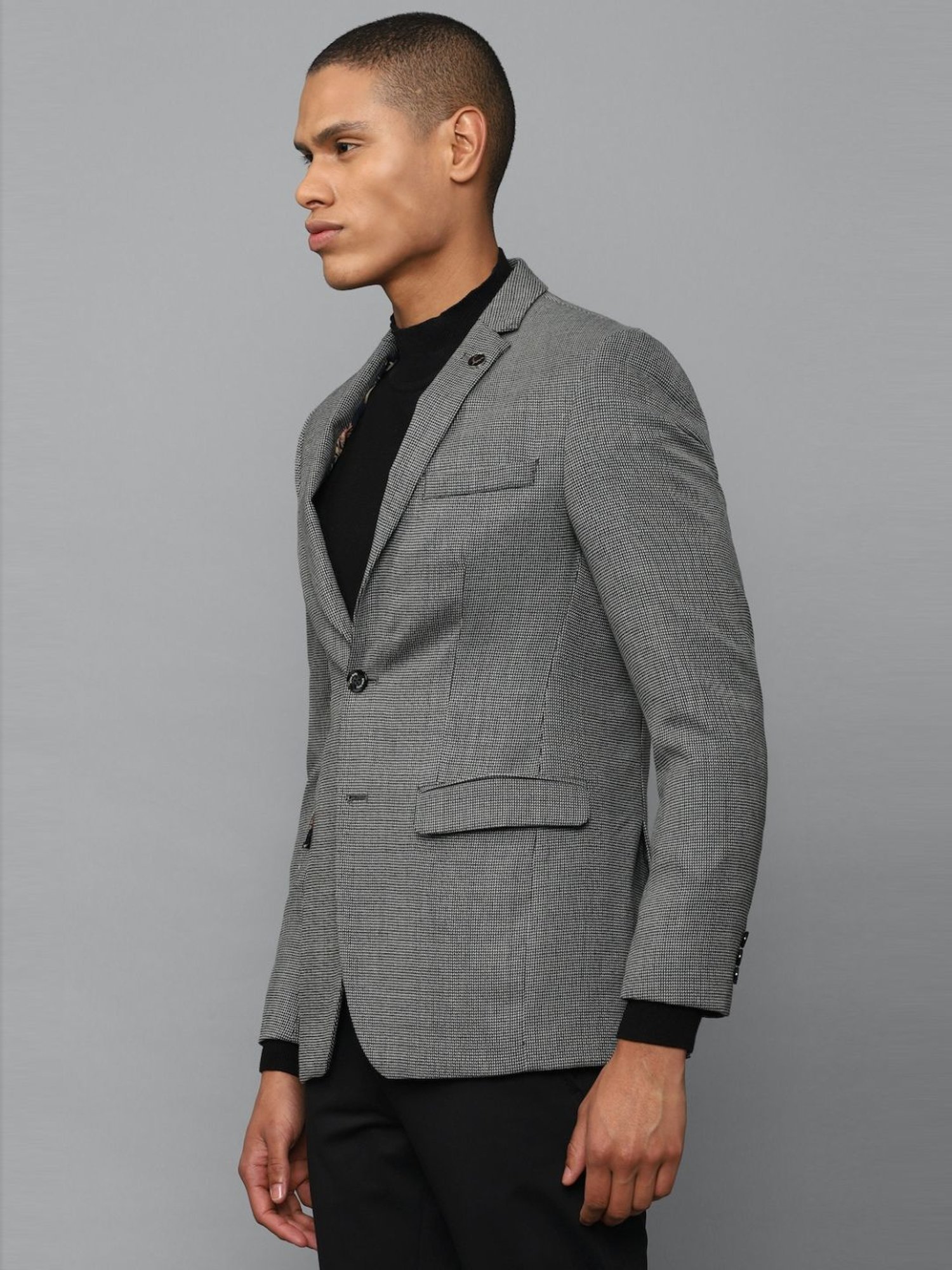 Louis Philippe Light Blue Regular Fit Blazer