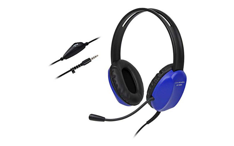 Cyber Acoustics AC-4800 Headset - Mini-phone - Wired - Over-the-head - Blue