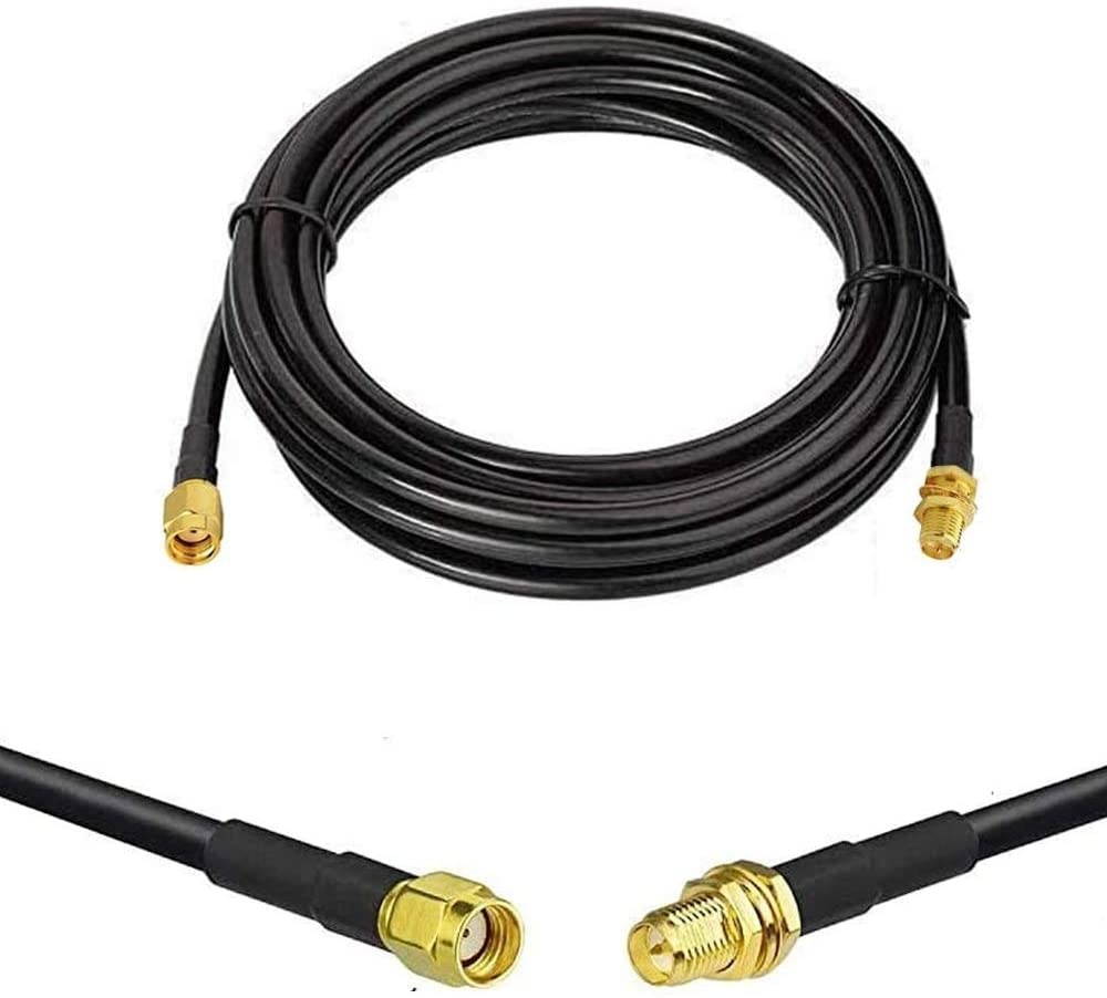 3M 10FT Cable RP-SMA Coaxial Extension Cable RG58 Male to Female Connector for Wireless LAN Router Bridge & Other External Antenna Equipment-NOT for TV