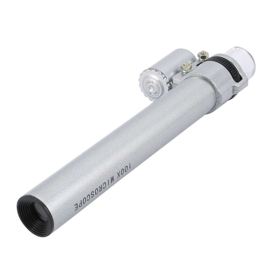 Microscope 2 LED Light 100X Illuminated Magnifier Magnifying Glass Silver Tone Pen Type Microscope