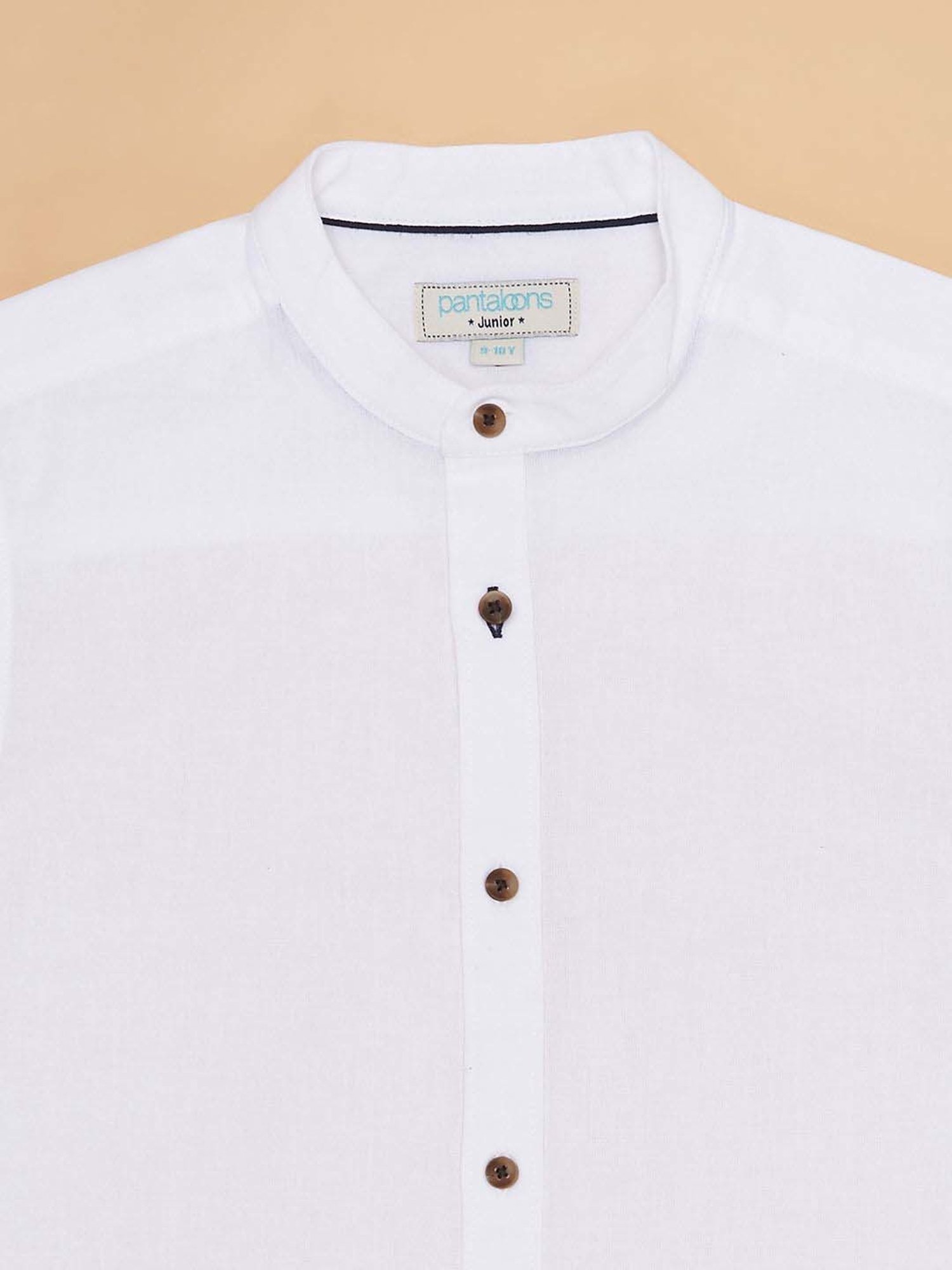 Pantaloons Junior White Cotton Regular Fit Shirts