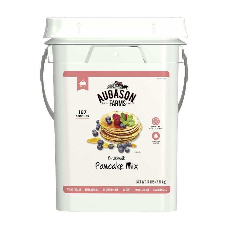 Augason Farms Buttermilk Pancake Mix Emergency Bulk Food Storage 4 Gallon Pail 167 Servings