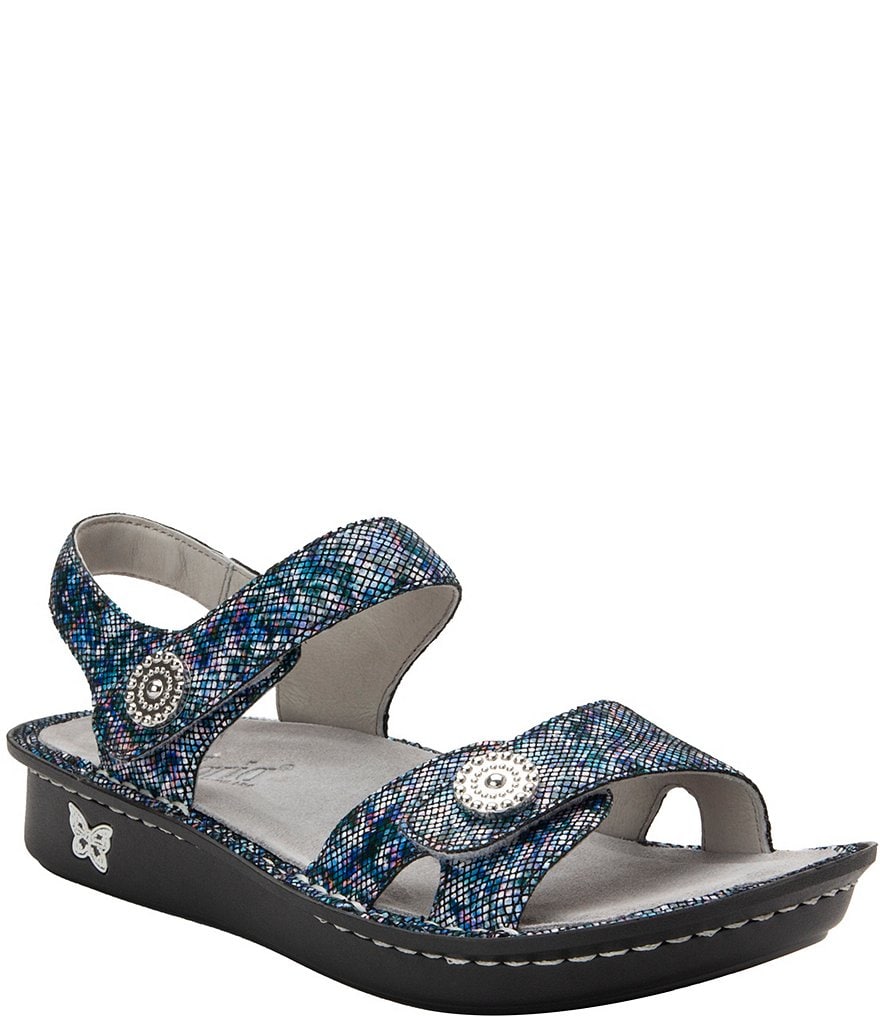 Alegria Vienna Net Neutrality Printed Leather Sandals