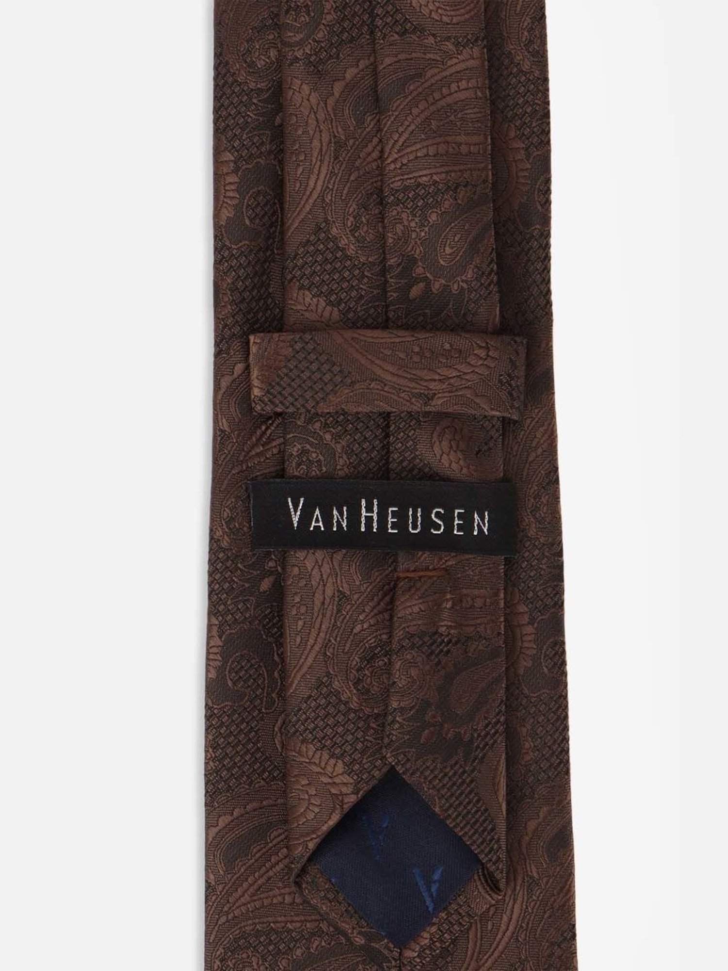 Van Heusen Brown Embroidered Tie