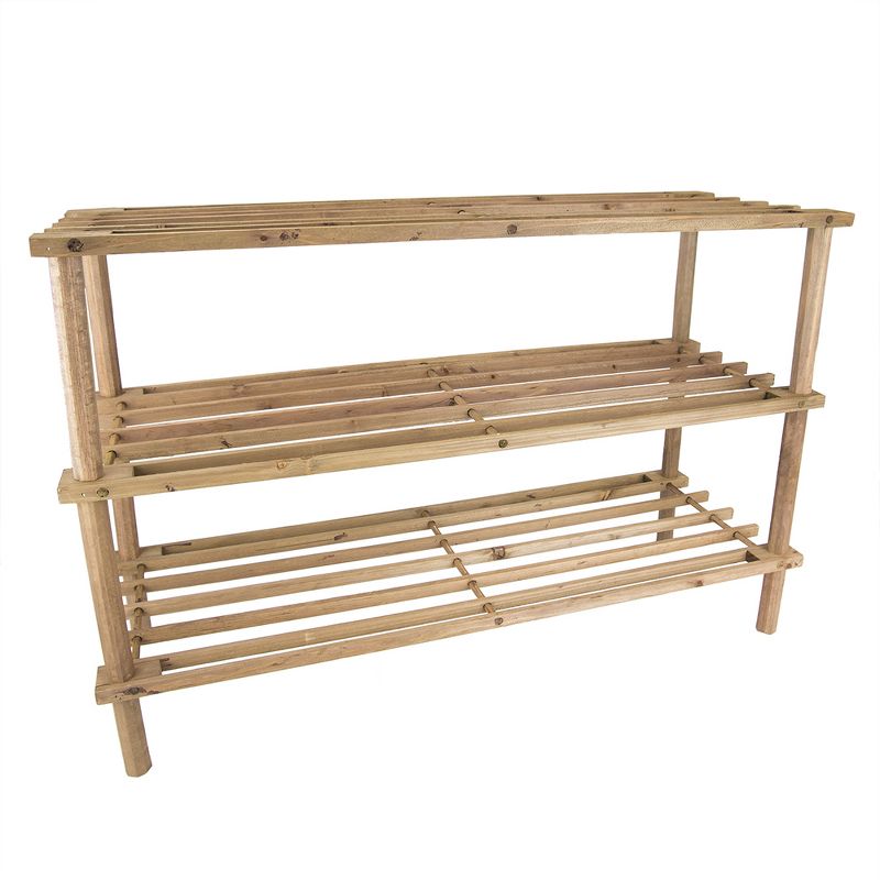 Home Basics Pine Shoe Shelf, Cherry