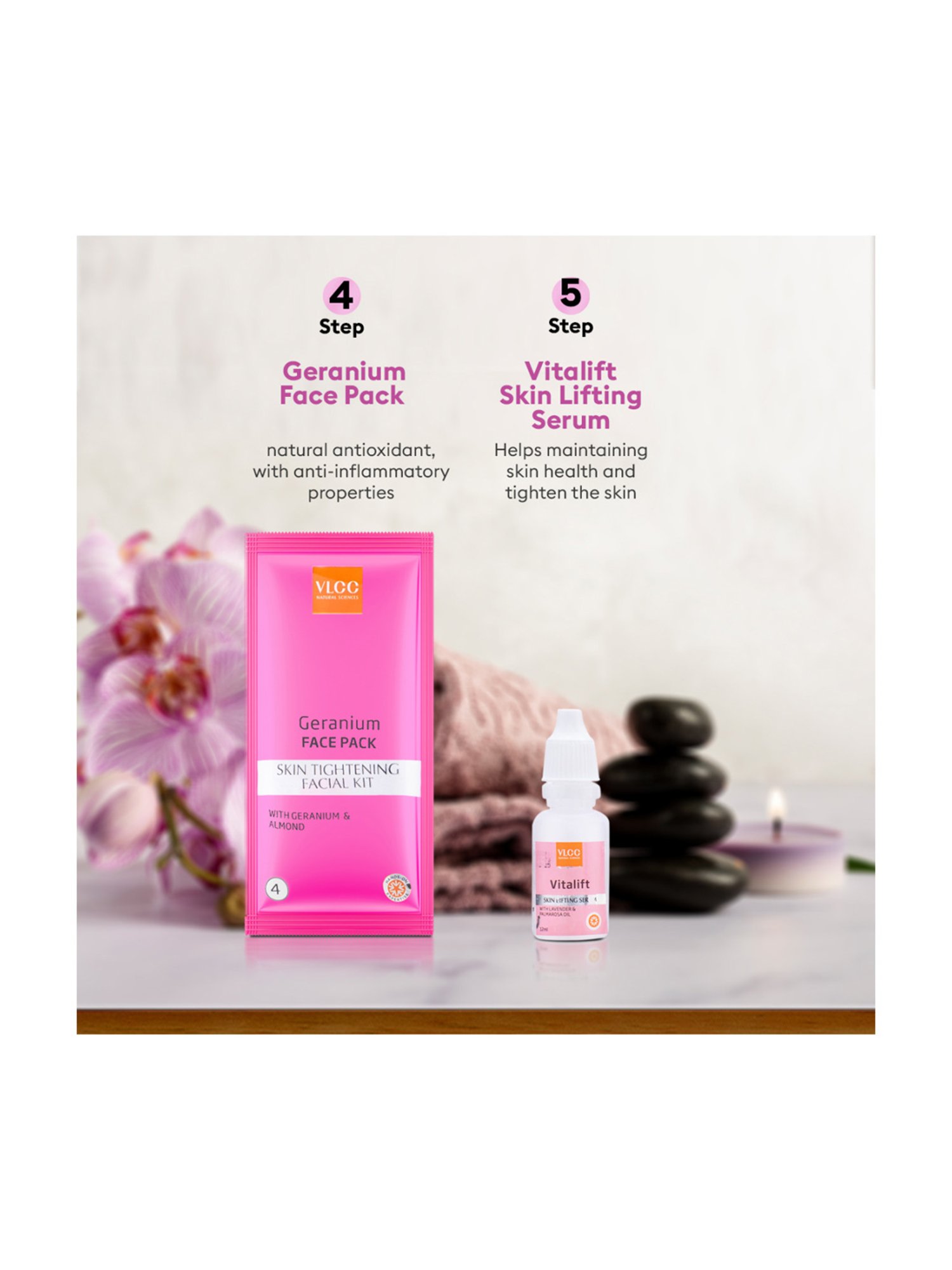 VLCC Skin Tightening Facial Kit (6 Facials) - 240 gm + 12 ml