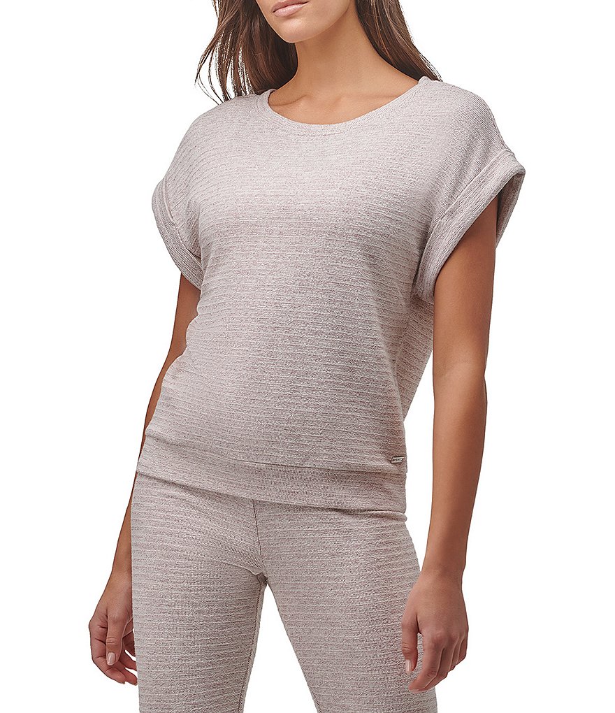 Marc New York Beach Fleece Short Sleeve Coordinating Pullover Top