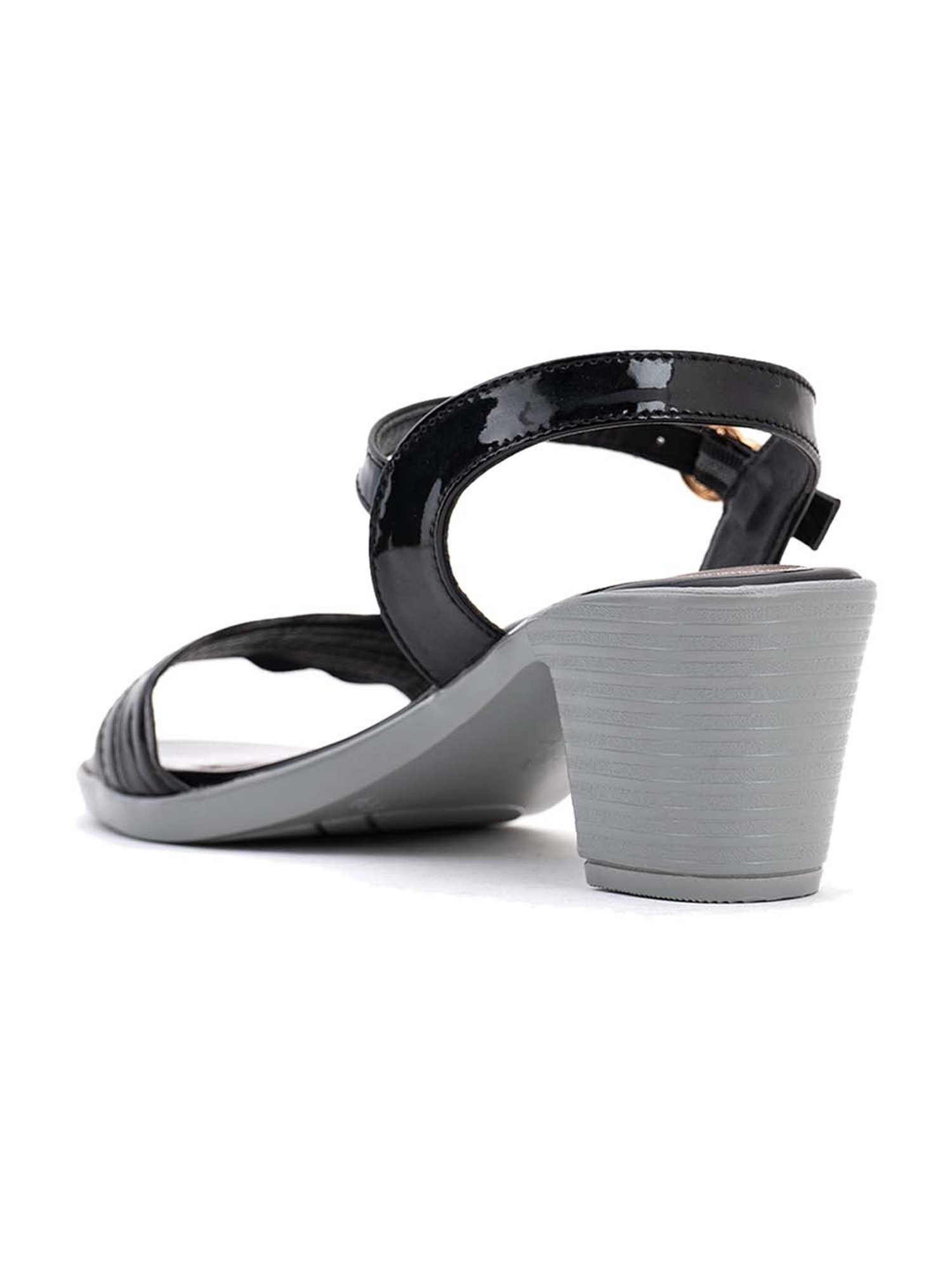 Cleo by Khadim's Women's Black Ankle Strap Sandals