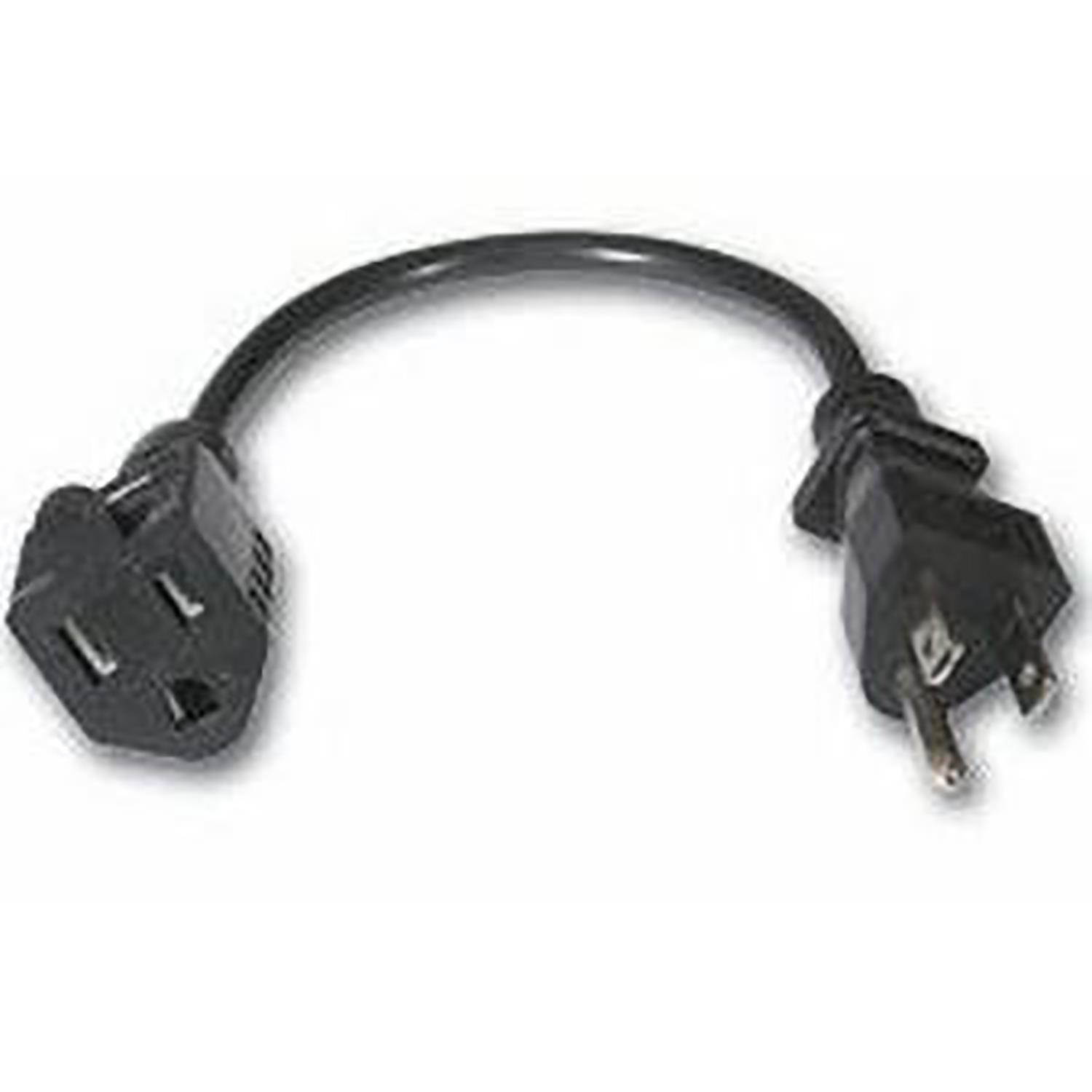 (Pack of 6) 18 AWG Outlet Saver Power Extension Cord - 1 Feet