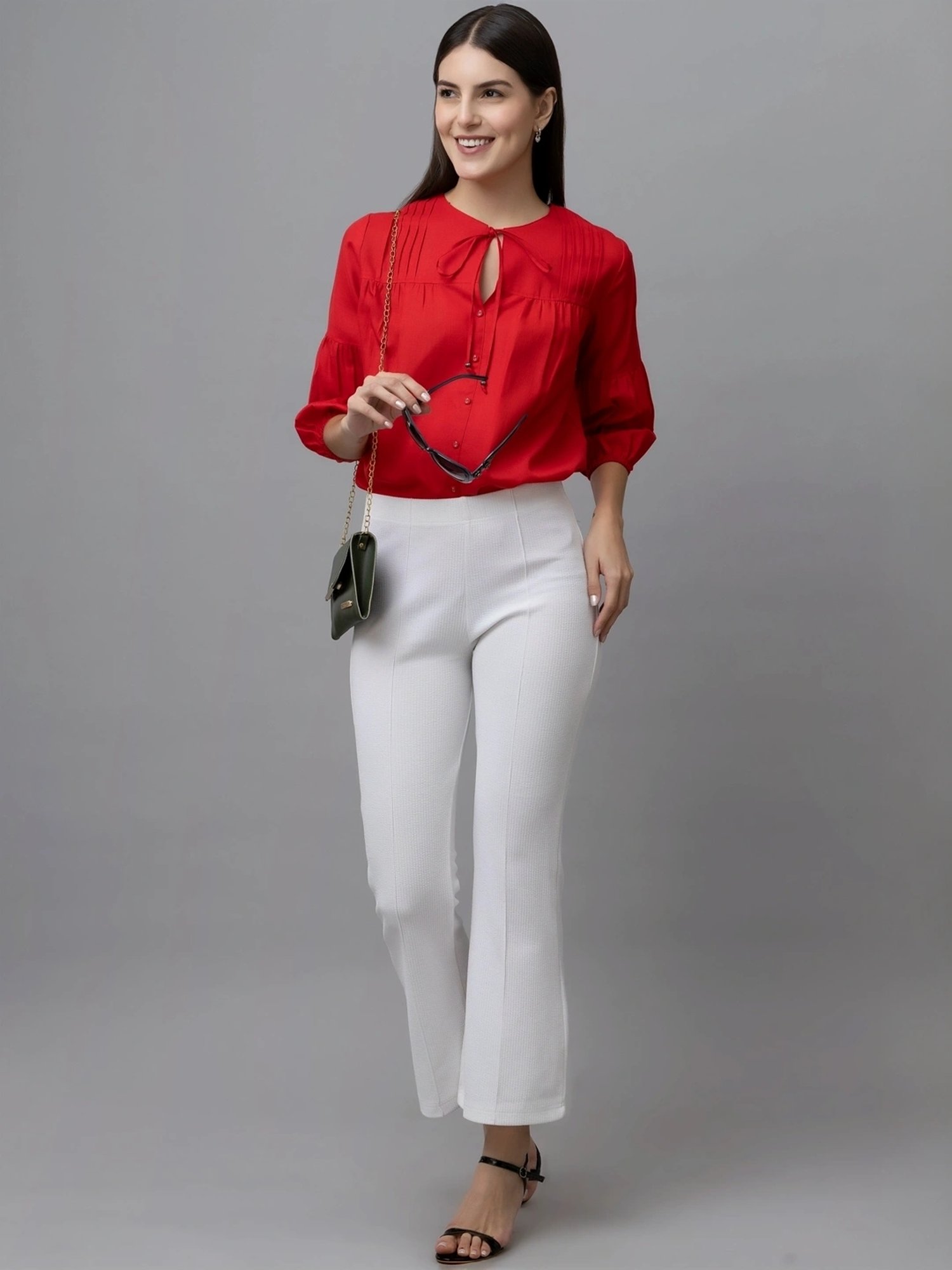 PURYS Red Regular Fit Top