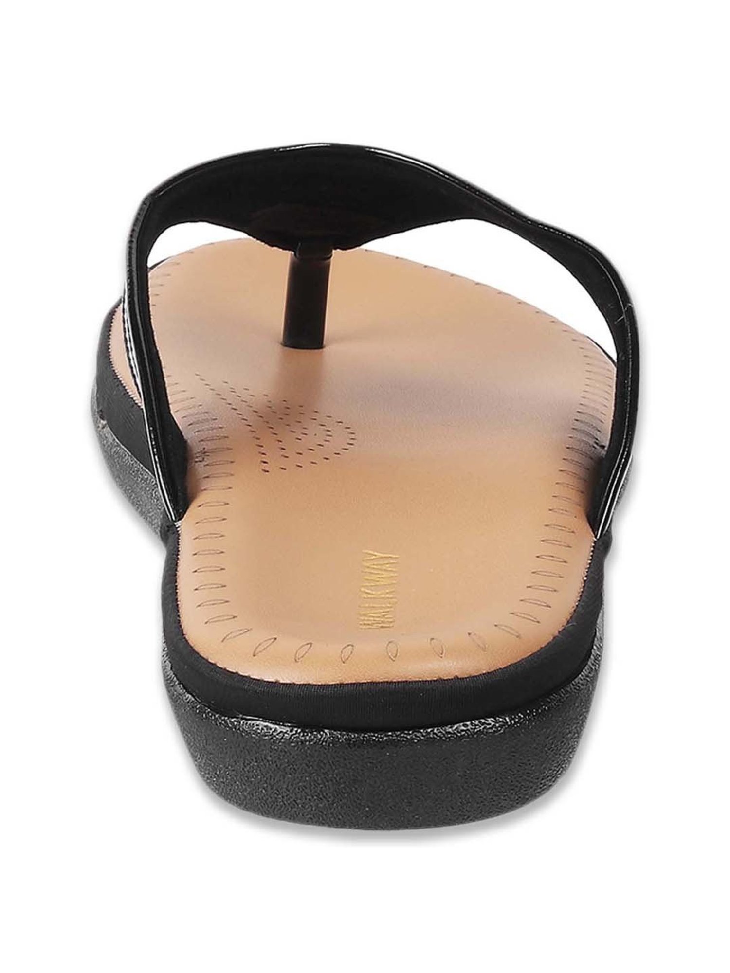 Walkway Women's Black Thong Sandals