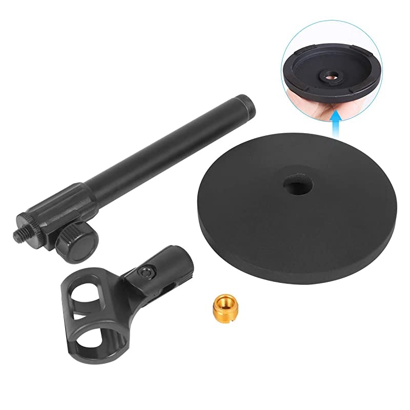 Desktop Microphone Stand Upgraded Adjustable Table Mic Stand with Mic Clip and 58 Male to 38 Female Screw for Blue Yeti Snowball Spark Other Microphone