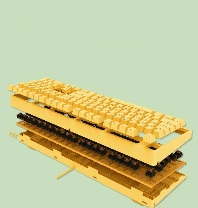 iKBC C200  87 Keys TKL Mechanical Keyboard with Cherry MX Red Switch, Pink PBT Double Shot Keycap, N-Key Rollover and 6 Anti-ghosting Keys( No Light Version)