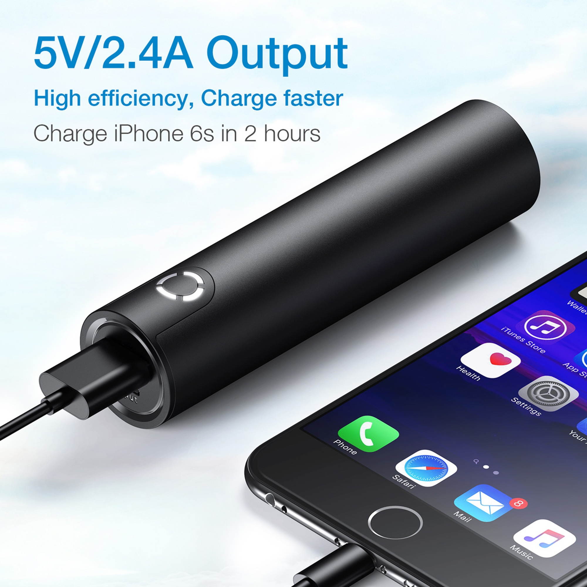 5000mAh Slim Power Bank Portable Charger External Battery Fast Charging Charger for iphone Samsung Mobile Cellphone