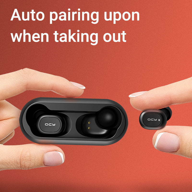 QCY T1C TWS Earphone Blutooth 5.0 Headphone 3D stereo Dual Mic Noise Cancelling Headset with charging box