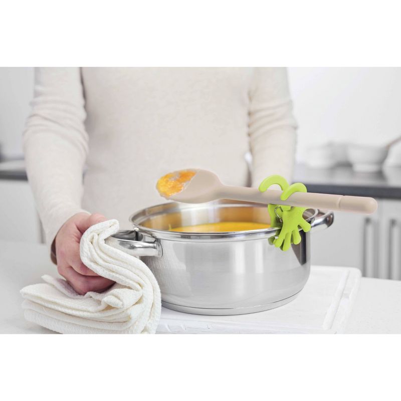 Zeal Clip to Pan Silicone Handy Spoon Rest Green