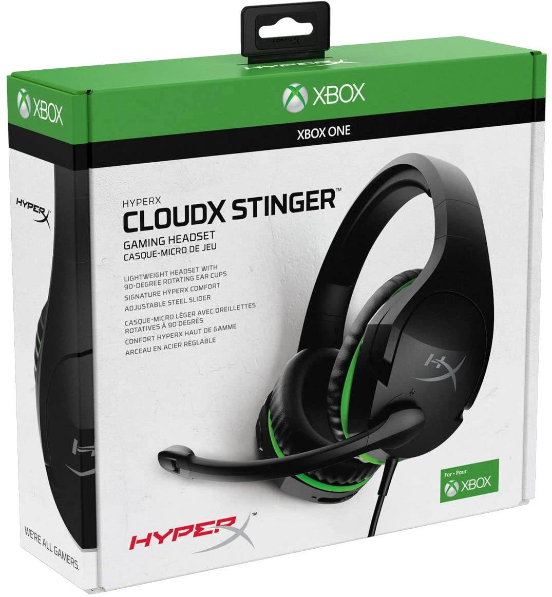 CloudX Stinger - Official Licensed for Xbox Gaming Headset Lightweight Rotating Ear Cups Memory Foam Comfort Durability Steel Sliders Swivel-to-Mute Noise-Cancellation Microphone