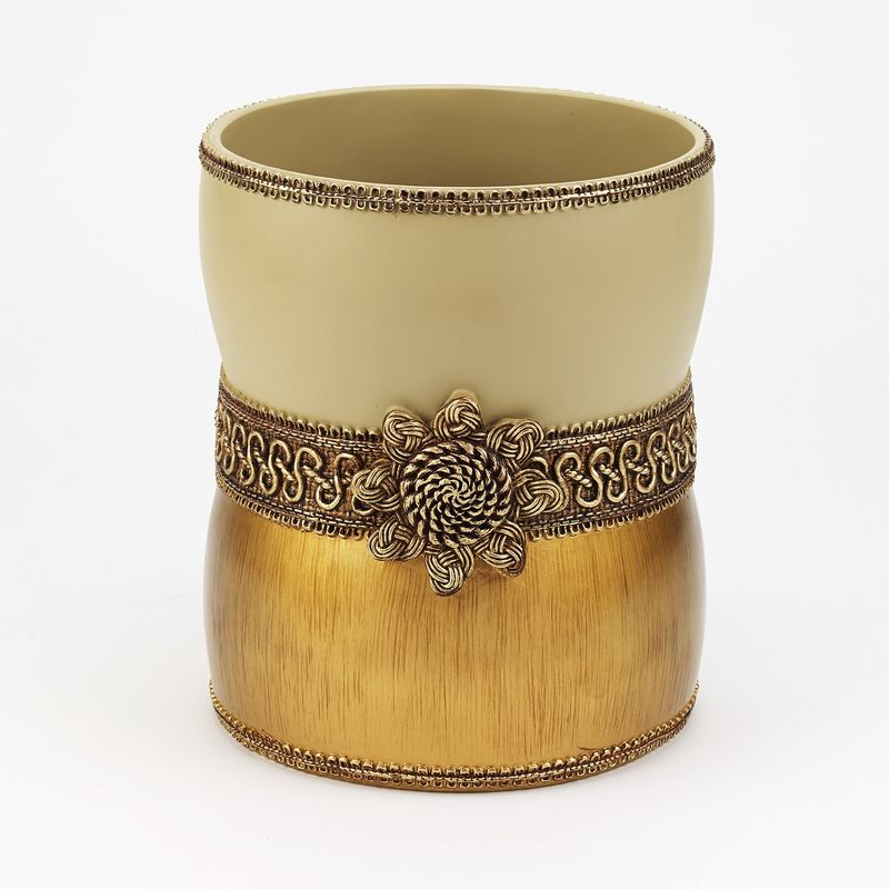 Avanti Braided Medallion Waste Basket - Gold