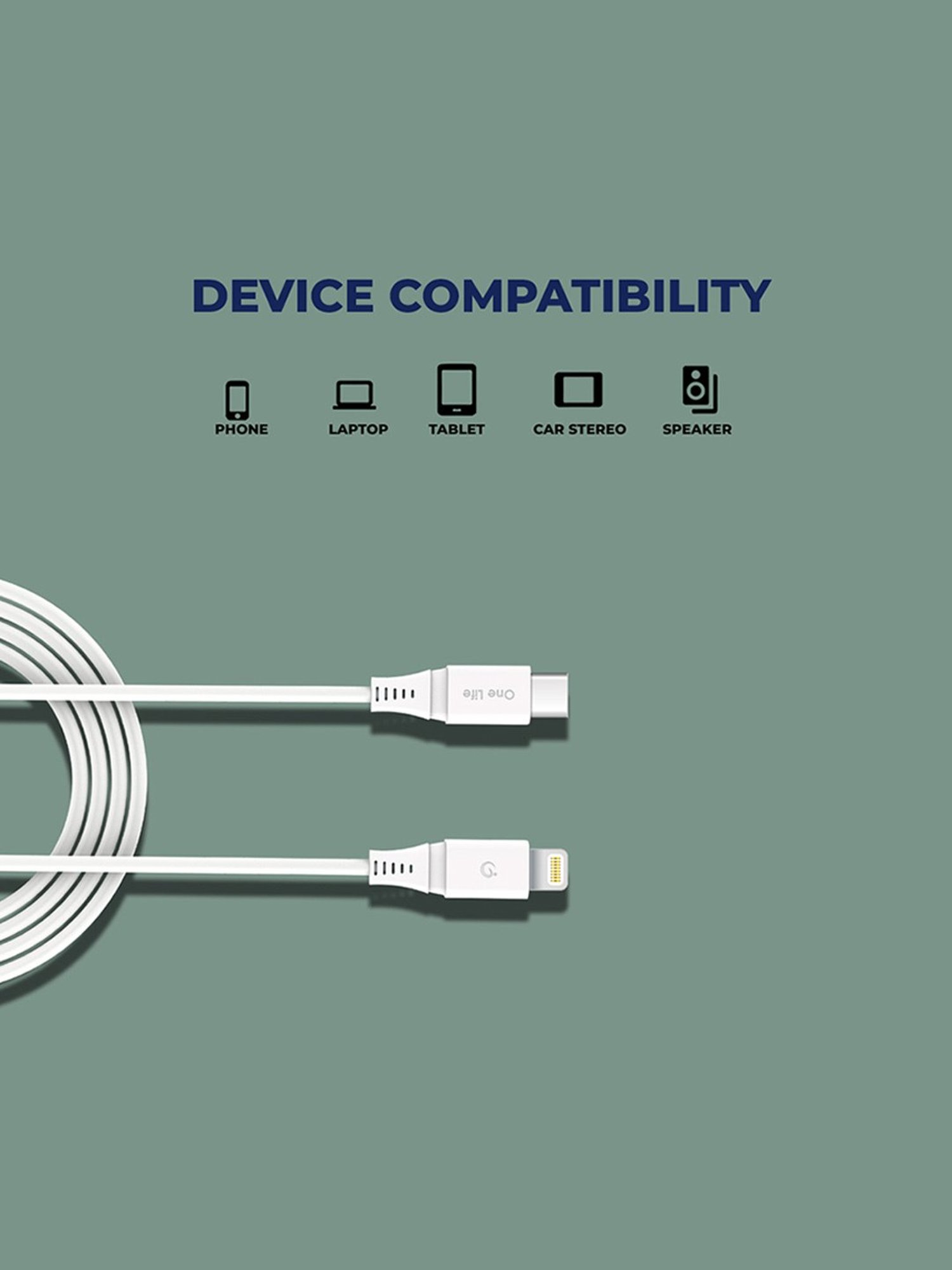 Onelife Cable 11 C to L, Type-C Cable (White)