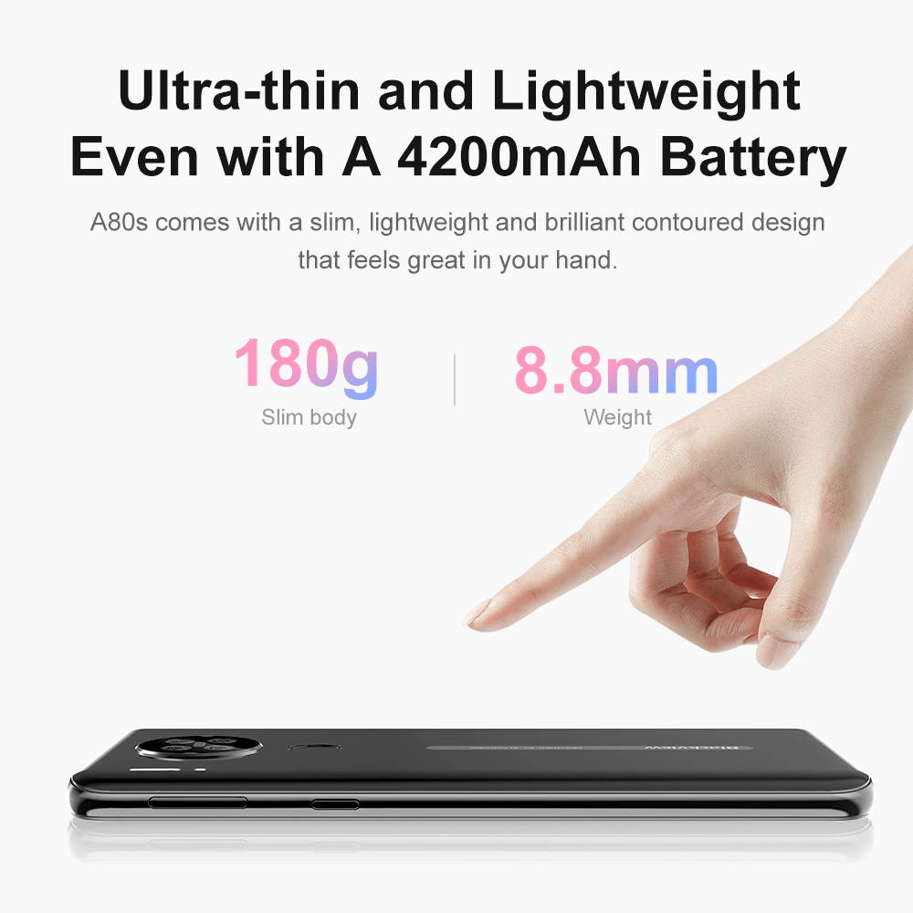 telefono Inteligente A80s Helio A25, Android 10, 4GB de RAM, 64GB de ROM, camara cuadruple de 13MP, 4200mAh, Pantalla antigotas de 6,2", 4G