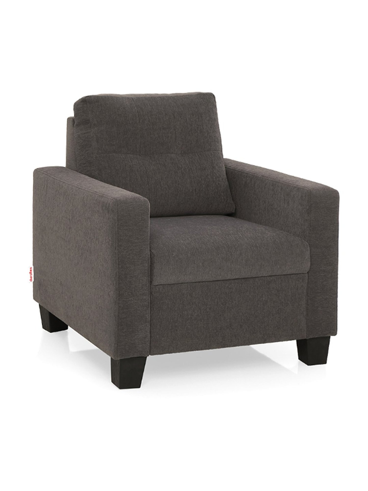 Duroflex Ease Grey Wood 1 Seater Sofa