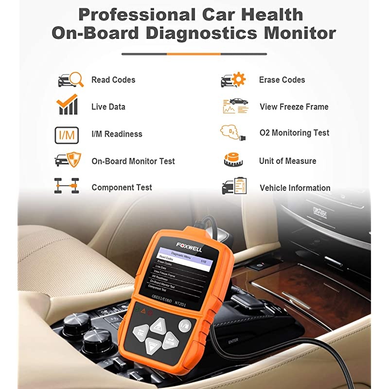 NT201 OBD2 Scanner Check Engine Light Car Code Reader OBD II Diagnostic Scan ToolNew Version