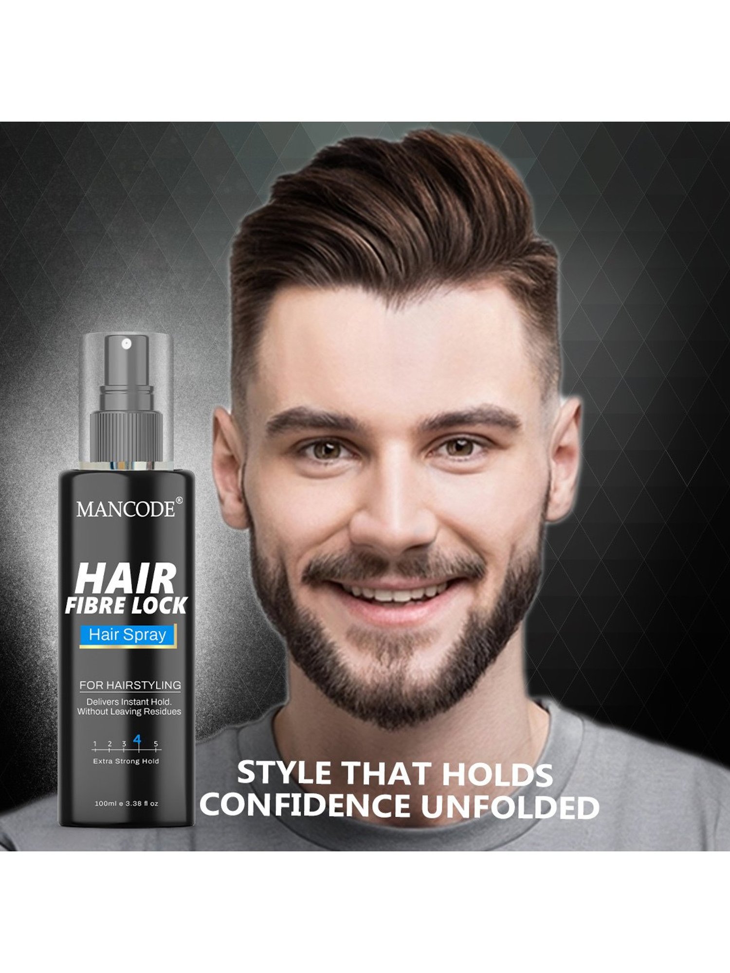 Mancode Hair Fibre Lock Hair Spray For Hair Styling - 100 ml