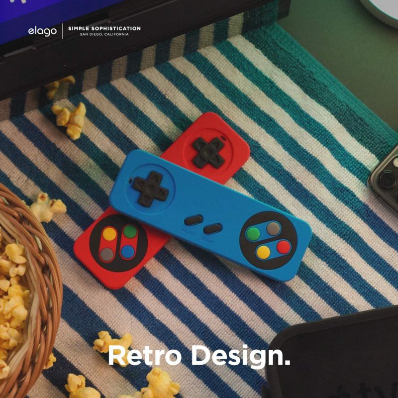 elago R4 Retro Apple TV Remote Case Compatible with Apple TV Siri Remote 1st Generation - Classic Controller Design [Non-Functional], Lanyard Included [US Patent Registered] (Blue)