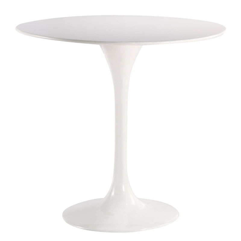 36" Vivian Contemporary Fiberglass Bar Height Table White - Poly and Bark