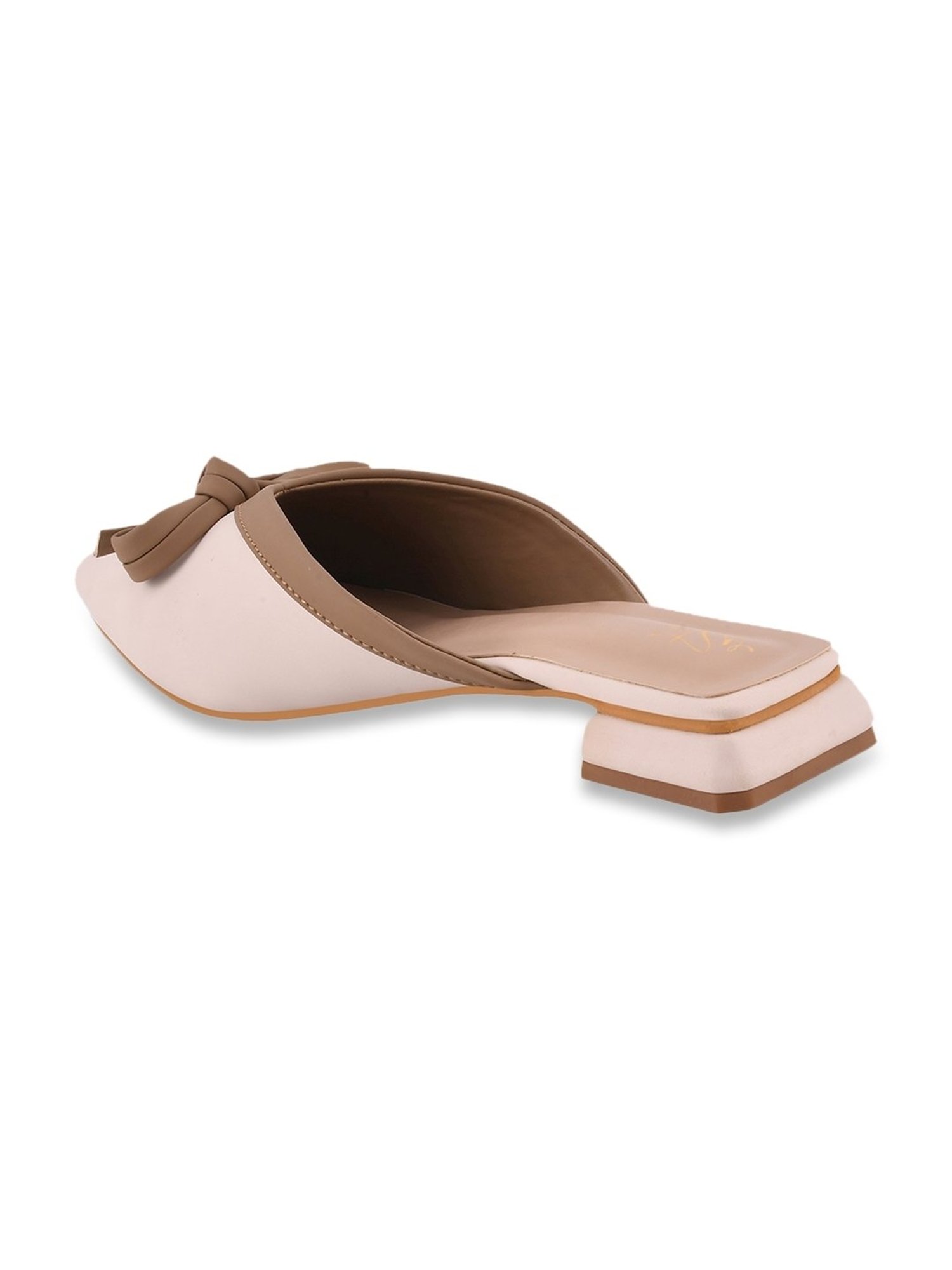 The White Pole Women's Cream Mule Shoes