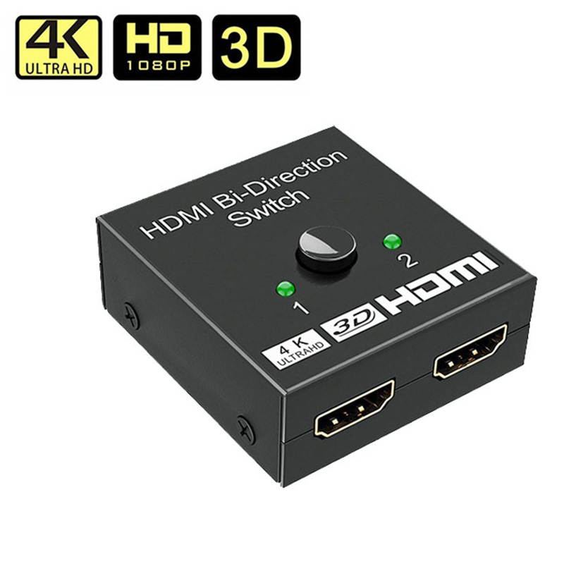 HDMI Bi-Direction Switch 4K 1x2/2x1 HDMI-compatible Switcher 2 in1 Out for PS4/3 TV Box Switcher Adapter