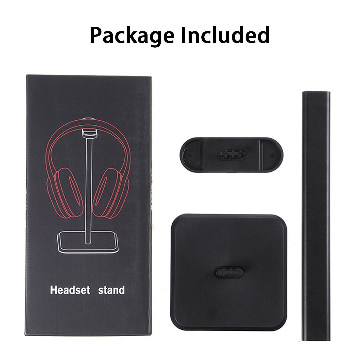 Aluminum Alloy Headphone Stand Headset Earphone Hanger Holder Desk Display Holder Rack for Gamers Gaming Universal Headset Stand-Black