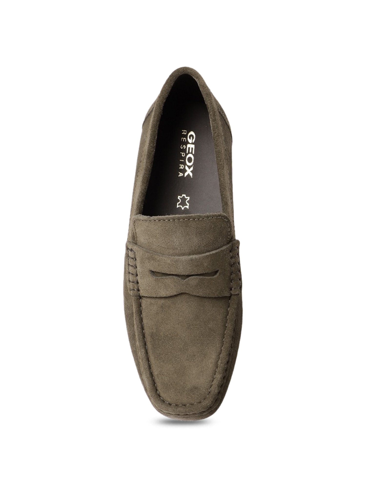 Geox Men's Kosmopolis Green Leather Casual Loafers